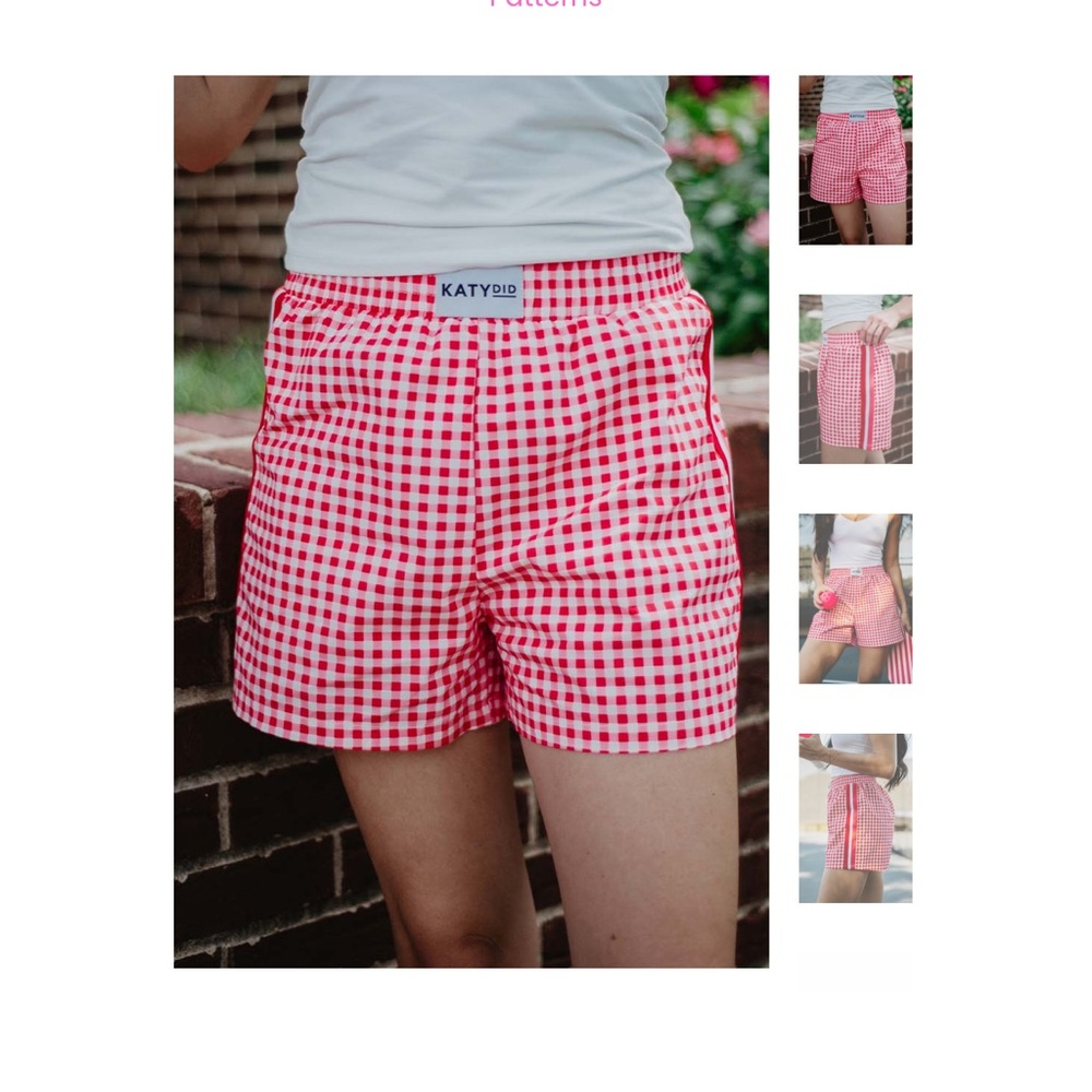 Katydid Picnic Plaid Boxer Pajama Shorts - Picture 2 of 7